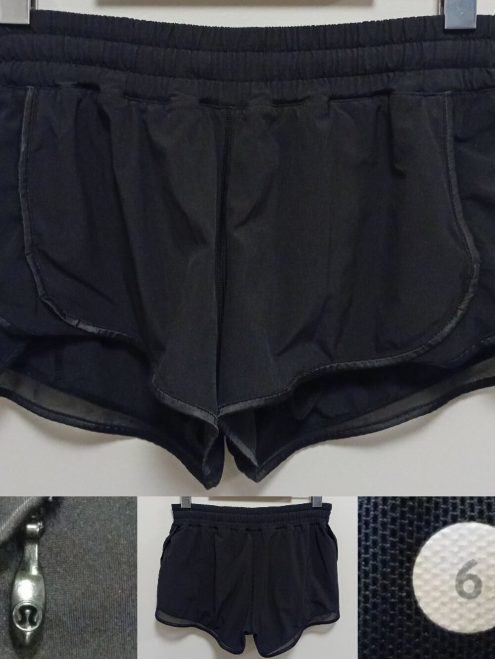 Lululemon Hotty Hot Shorts Running Black Women's Rare Mesh Sides 6 Small